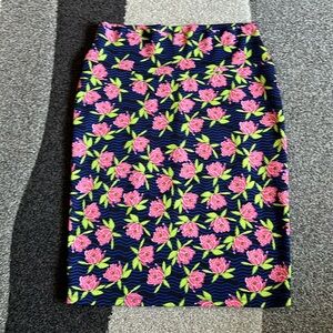 LuLaRoe Cassie skirt Floral blue Womens M